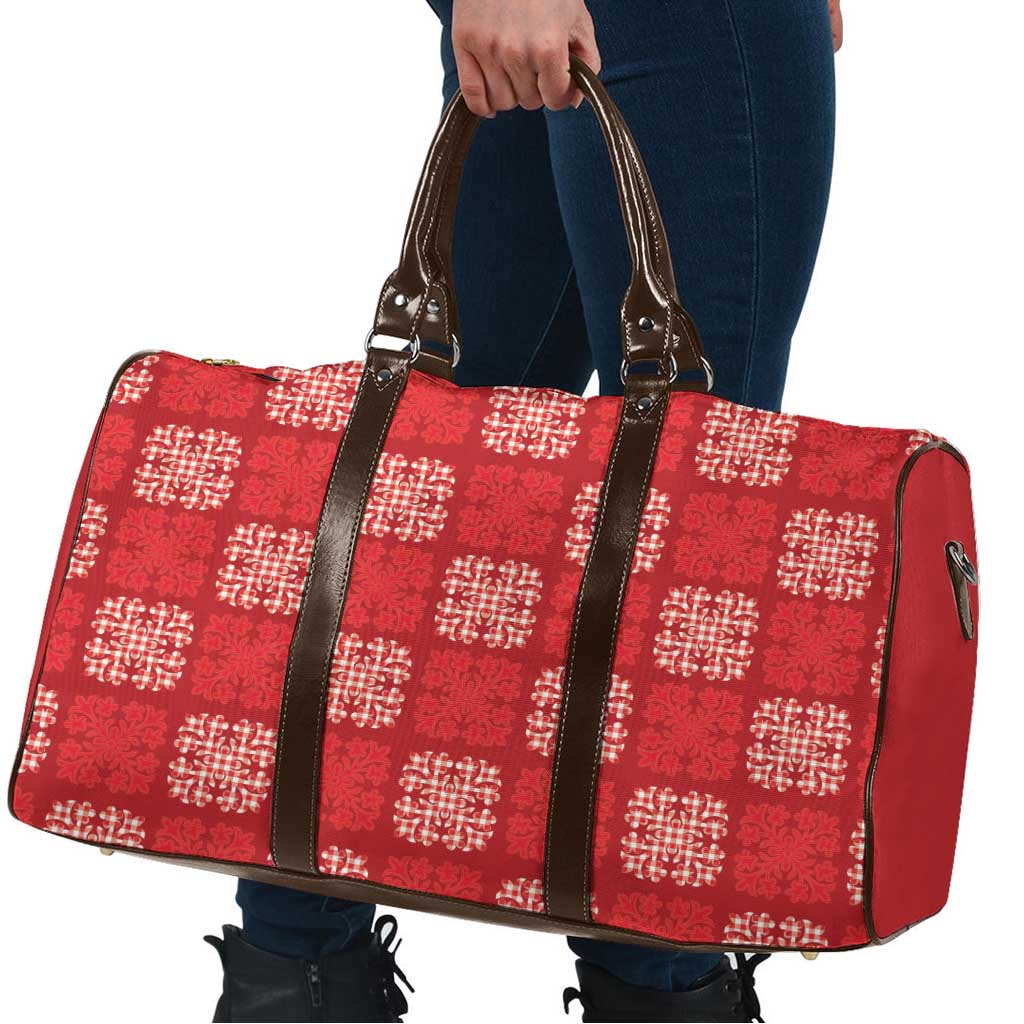 Red Palaka Quilt Hawaii Travel Bag Traditional Hawaii-plaid Pattern - Polynesian Pride