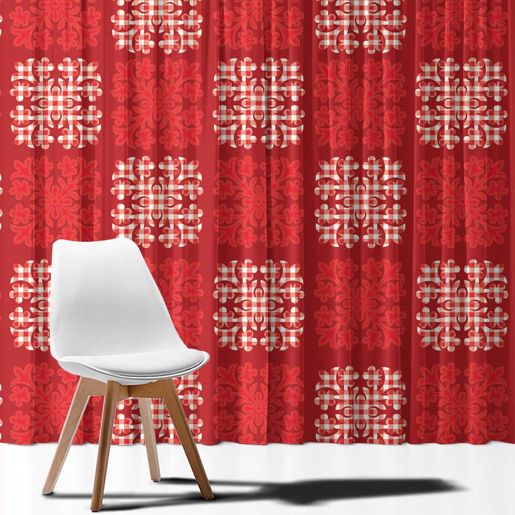 Red Palaka Quilt Hawaii Window Curtain Traditional Hawaii-plaid Pattern LT14 - Polynesian Pride