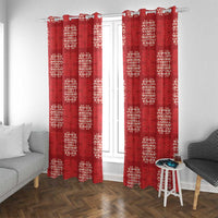 Red Palaka Quilt Hawaii Window Curtain Traditional Hawaii-plaid Pattern LT14 With Grommets Red - Polynesian Pride