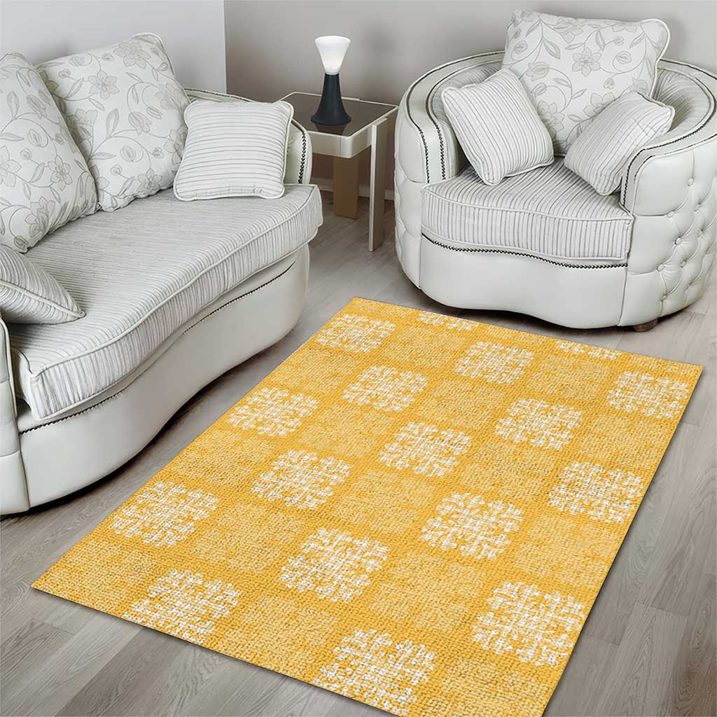 Yellow Palaka Quilt Hawaii Area Rug Traditional Hawaii-plaid Pattern - Polynesian Pride