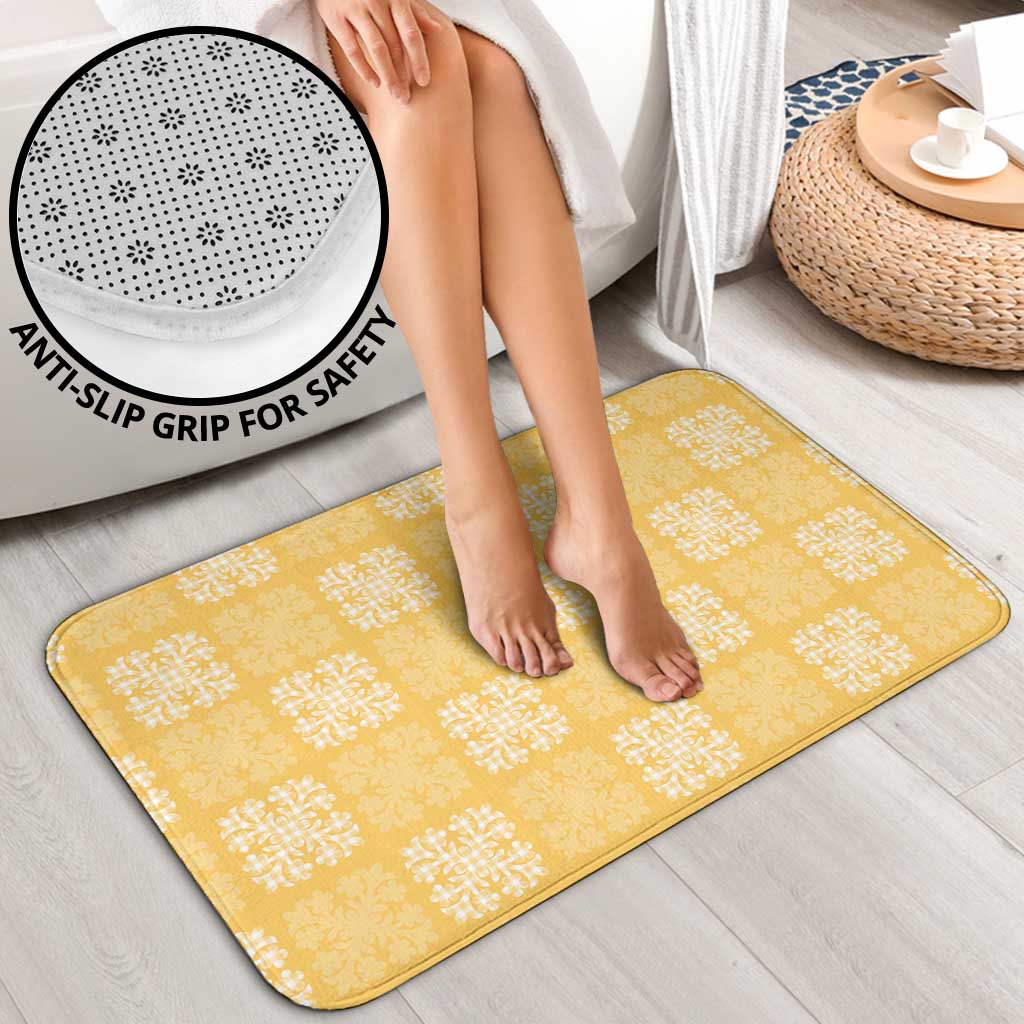 Yellow Palaka Quilt Hawaii Bathroom Set Traditional Hawaii-plaid Pattern - Polynesian Pride