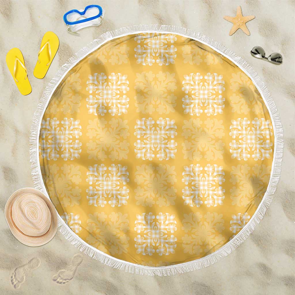 Yellow Palaka Quilt Hawaii Beach Blanket Traditional Hawaii-plaid Pattern - Polynesian Pride