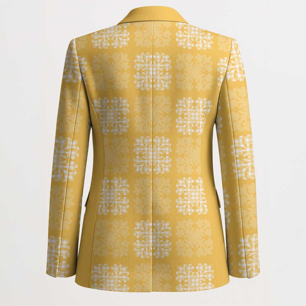 Yellow Palaka Quilt Hawaii Blazer Traditional Hawaii-plaid Pattern LT14 - Polynesian Pride