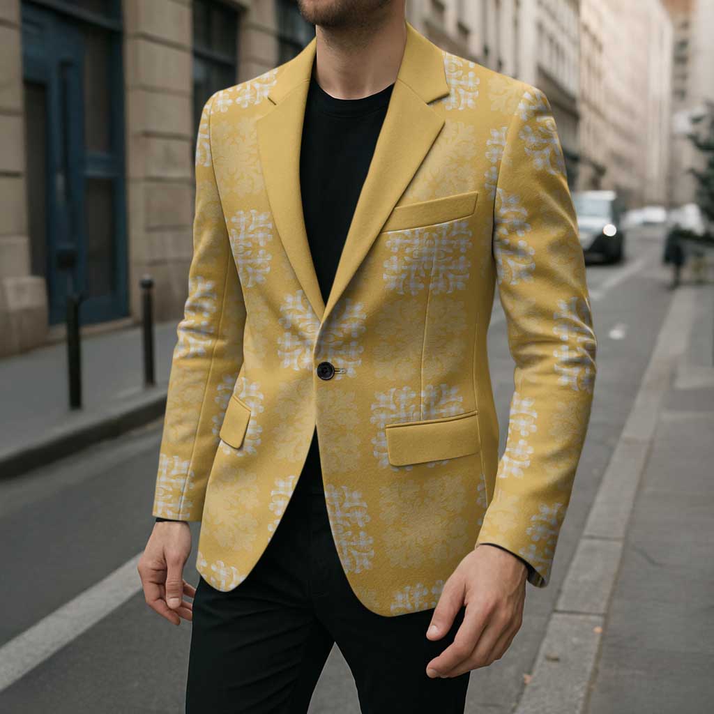 Yellow Palaka Quilt Hawaii Blazer Traditional Hawaii-plaid Pattern LT14 - Polynesian Pride