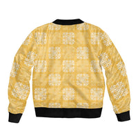 Yellow Palaka Quilt Hawaii Bomber Jacket Traditional Hawaii-plaid Pattern LT14 - Polynesian Pride