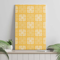 Yellow Palaka Quilt Hawaii Canvas Wall Art Traditional Hawaii-plaid Pattern - Polynesian Pride