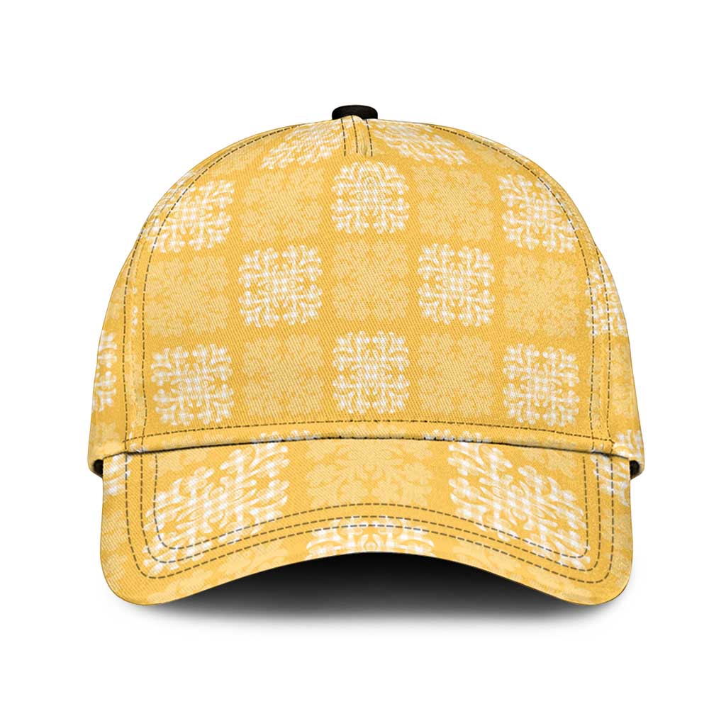 Yellow Palaka Quilt Hawaii Classic Cap Traditional Hawaii-plaid Pattern - Polynesian Pride