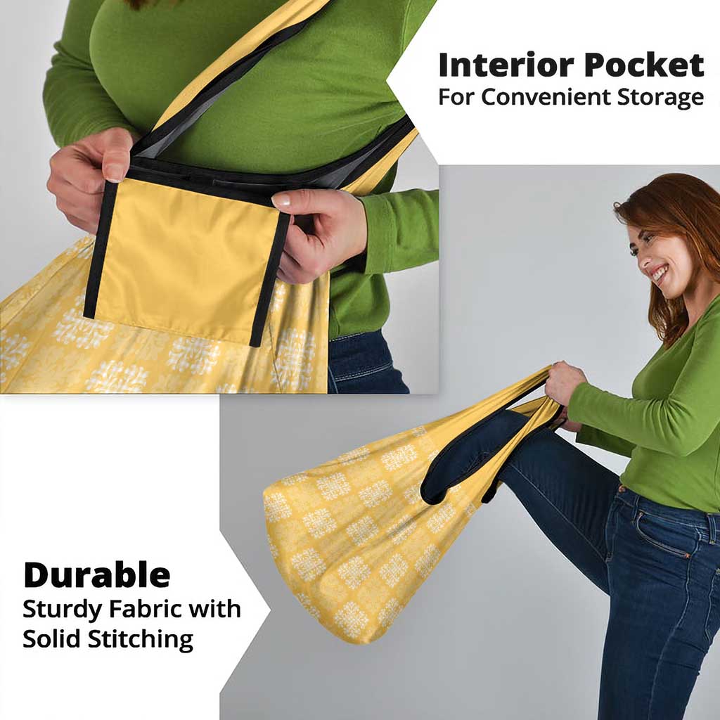 Yellow Palaka Quilt Hawaii Grocery Bag Traditional Hawaii-plaid Pattern LT14 - Polynesian Pride