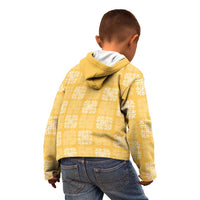 Yellow Palaka Quilt Hawaii Kid Hoodie Traditional Hawaii-plaid Pattern - Polynesian Pride