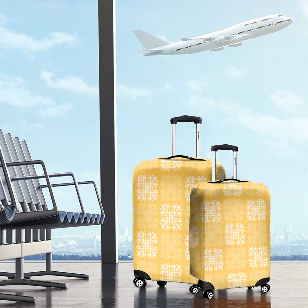 Yellow Palaka Quilt Hawaii Luggage Cover Traditional Hawaii-plaid Pattern - Polynesian Pride