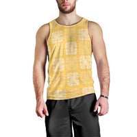 Yellow Palaka Quilt Hawaii Men Tank Top Traditional Hawaii-plaid Pattern - Polynesian Pride