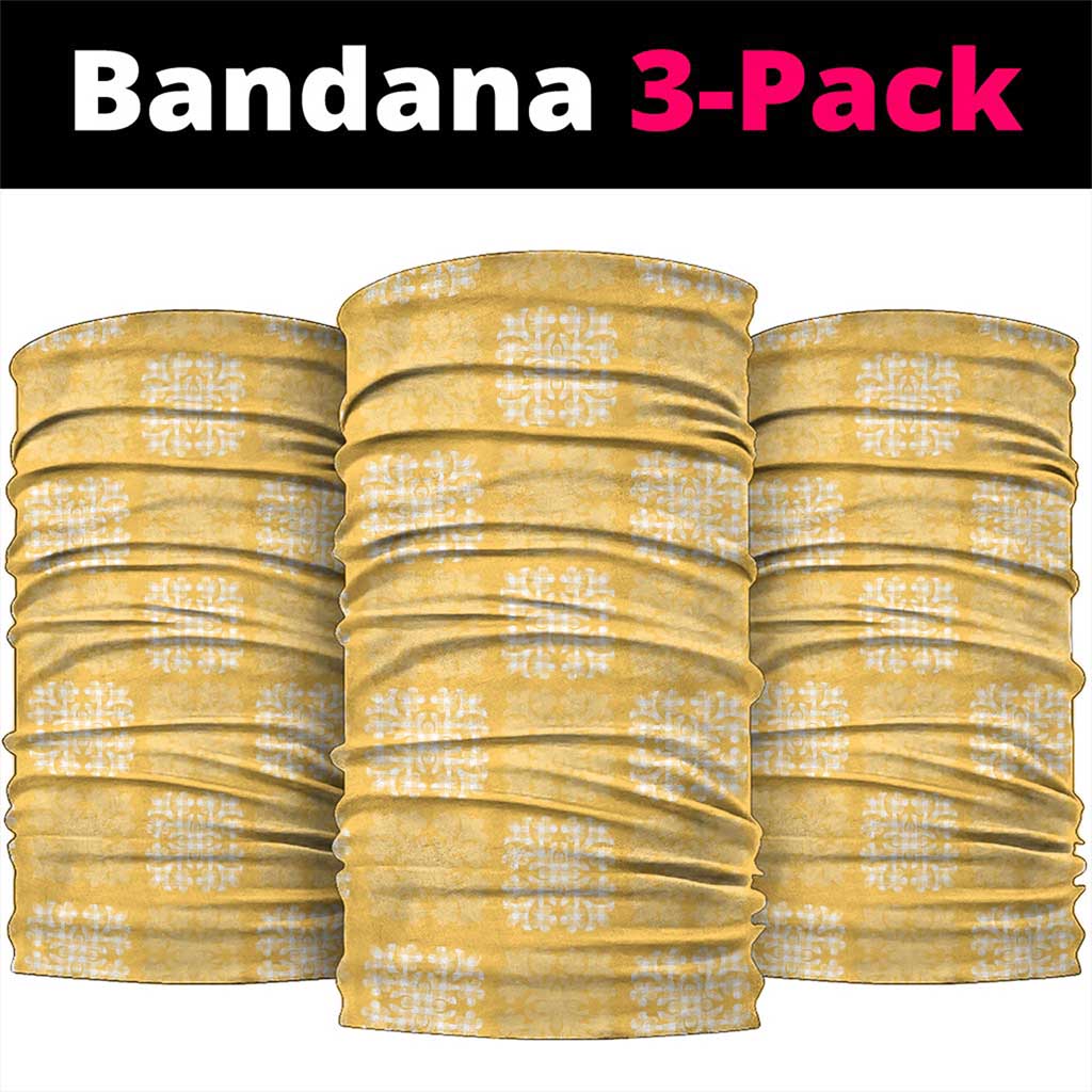 Yellow Palaka Quilt Hawaii Neck Gaiter Traditional Hawaii-plaid Pattern LT14