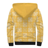 Yellow Palaka Quilt Hawaii Sherpa Hoodie Traditional Hawaii-plaid Pattern - Polynesian Pride