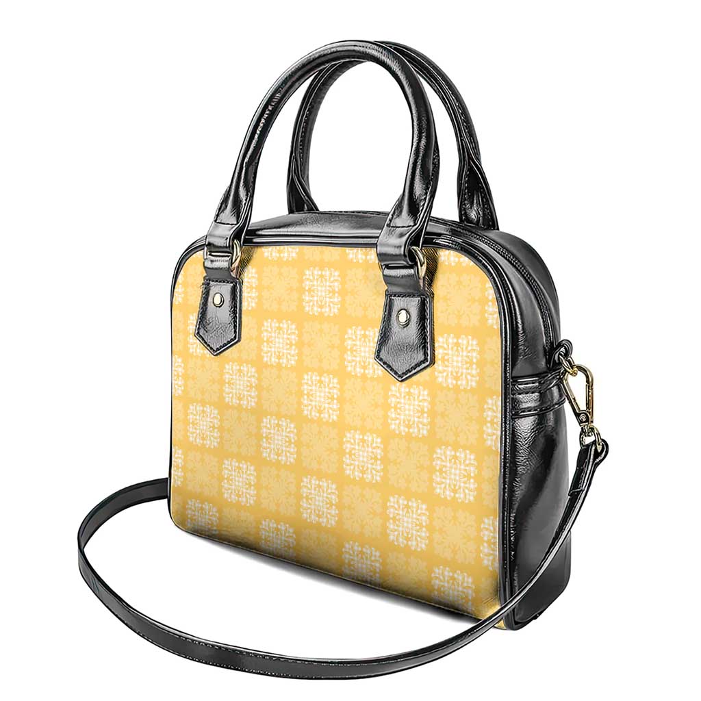 Yellow Palaka Quilt Hawaii Shoulder Handbag Traditional Hawaii-plaid Pattern - Polynesian Pride