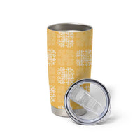 Yellow Palaka Quilt Hawaii Tumbler Cup Traditional Hawaii-plaid Pattern - Polynesian Pride