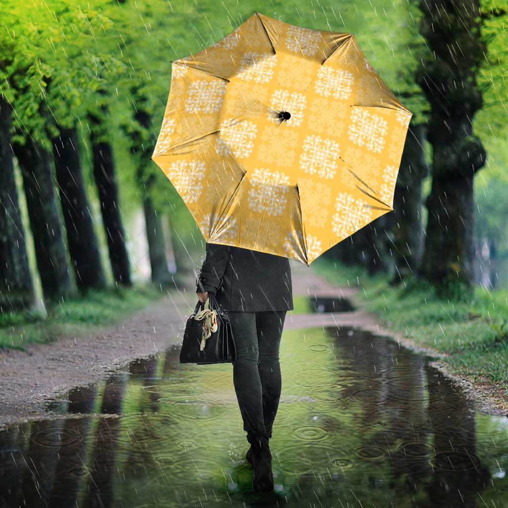 Yellow Palaka Quilt Hawaii Umbrella Traditional Hawaii-plaid Pattern LT14 - Polynesian Pride