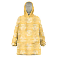 Yellow Palaka Quilt Hawaii Wearable Blanket Hoodie Traditional Hawaii-plaid Pattern - Polynesian Pride