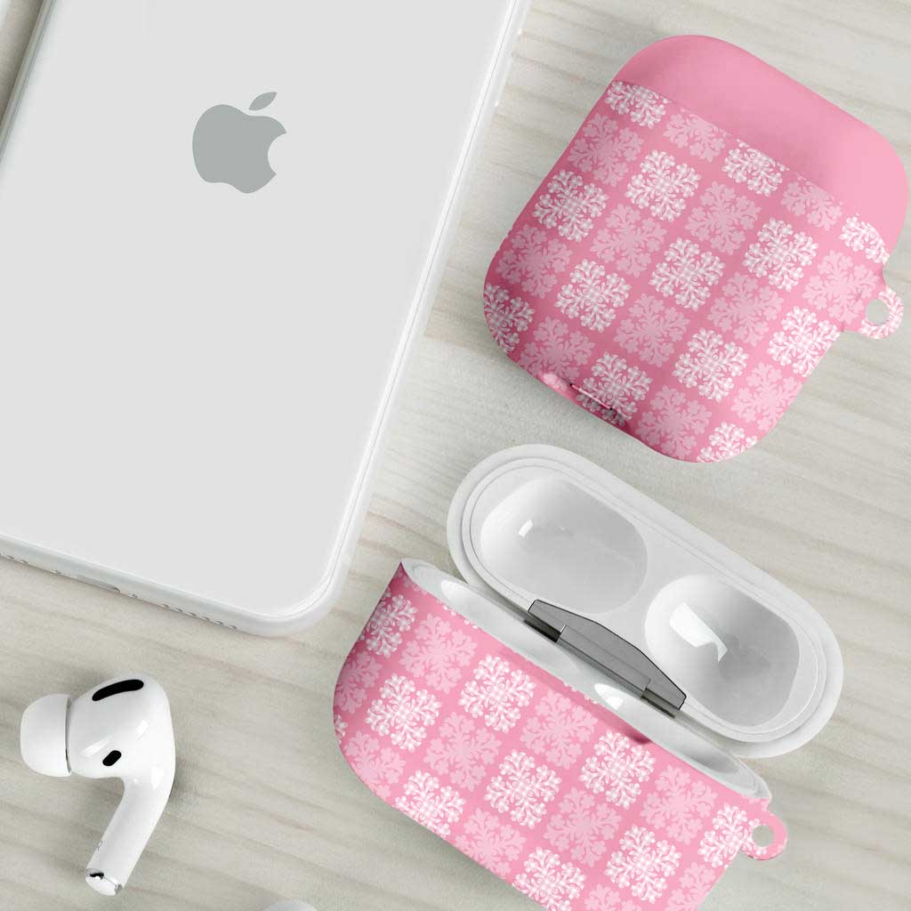Pink Palaka Quilt Hawaii AirPods Case Traditional Hawaii-plaid Pattern - Polynesian Pride