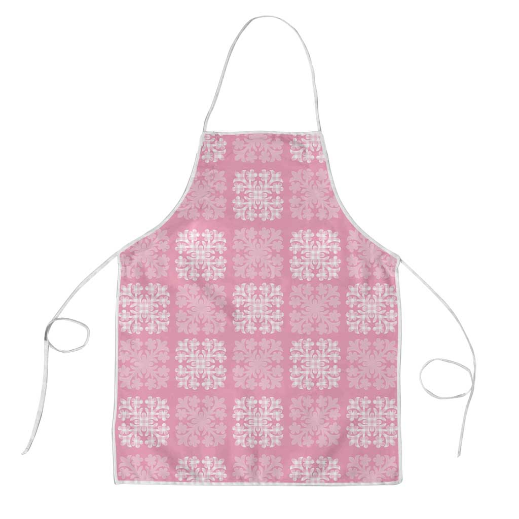 Pink Palaka Quilt Hawaii Apron Traditional Hawaii-plaid Pattern - Polynesian Pride