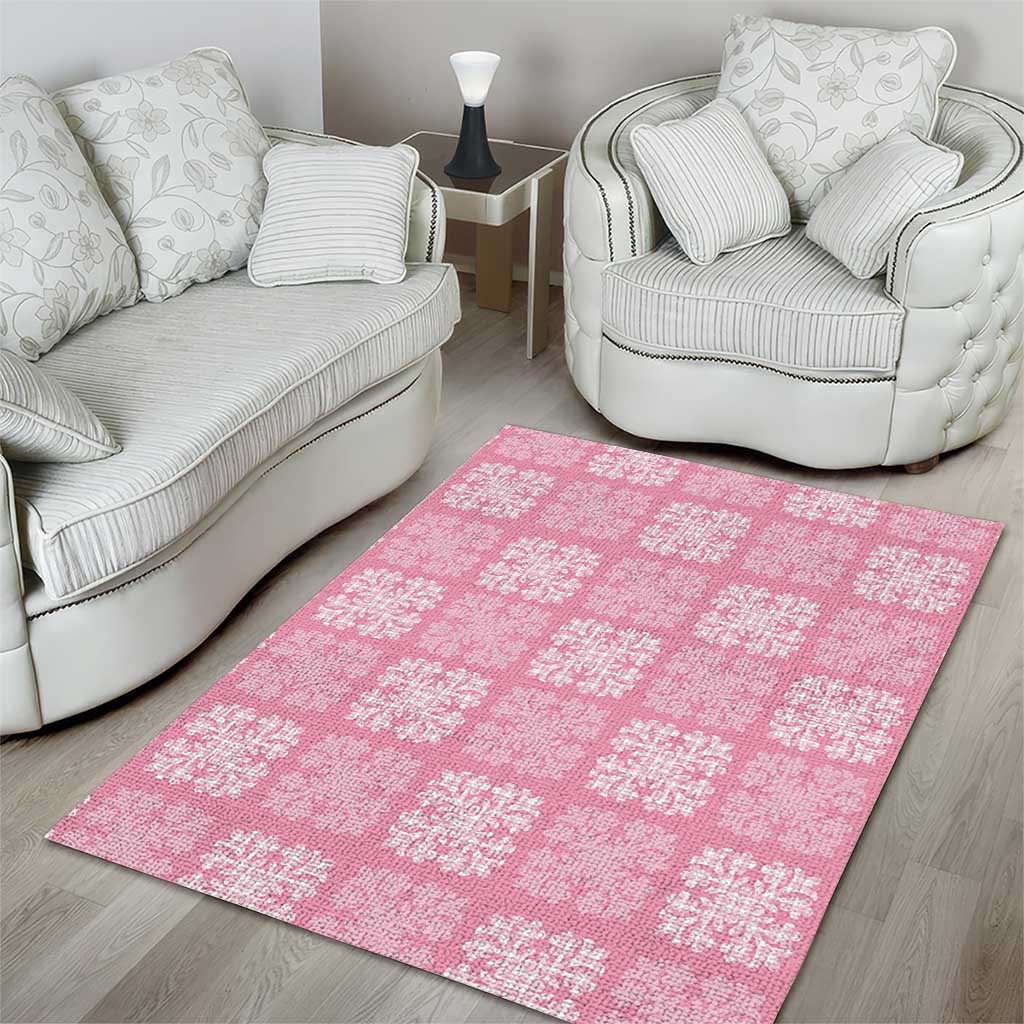 Pink Palaka Quilt Hawaii Area Rug Traditional Hawaii-plaid Pattern - Polynesian Pride