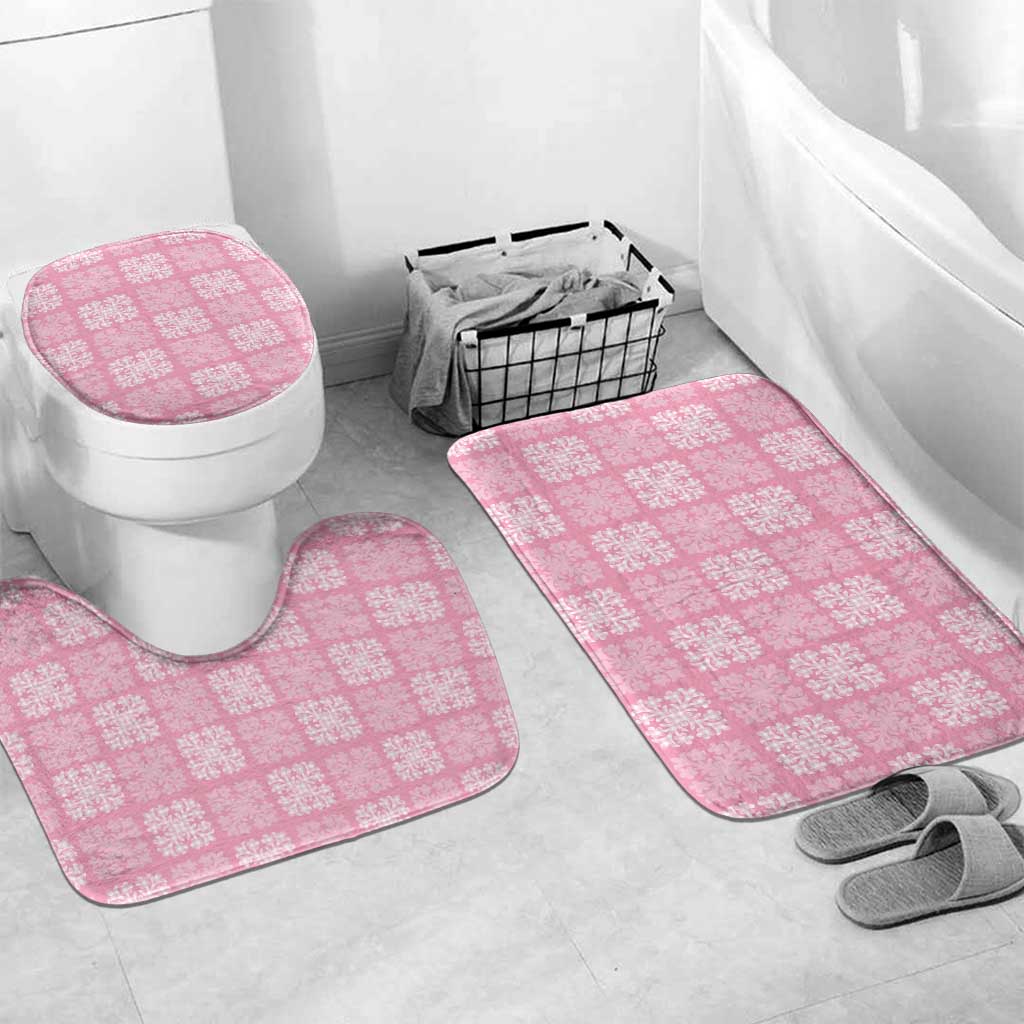 Pink Palaka Quilt Hawaii Bathroom Set Traditional Hawaii-plaid Pattern - Polynesian Pride