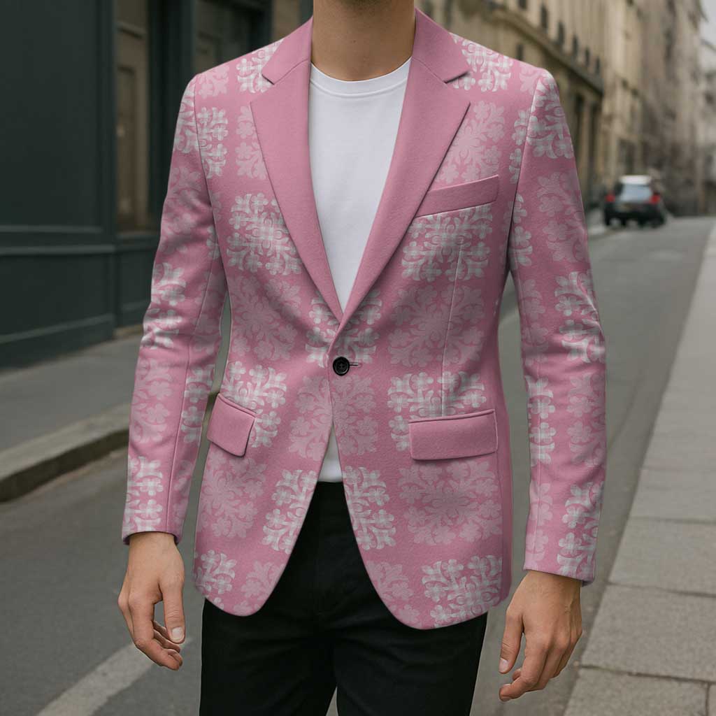 Pink Palaka Quilt Hawaii Blazer Traditional Hawaii-plaid Pattern LT14 - Polynesian Pride