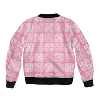 Pink Palaka Quilt Hawaii Bomber Jacket Traditional Hawaii-plaid Pattern LT14 - Polynesian Pride