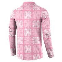 Pink Palaka Quilt Hawaii Button Sweatshirt Traditional Hawaii-plaid Pattern LT14 - Polynesian Pride