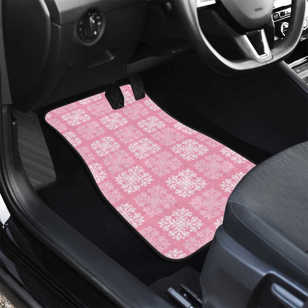 Pink Palaka Quilt Hawaii Car Mats Traditional Hawaii-plaid Pattern - Polynesian Pride