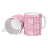 Pink Palaka Quilt Hawaii Ceramic Mug Traditional Hawaii-plaid Pattern - Polynesian Pride