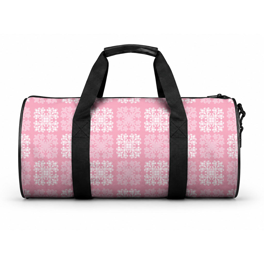 Pink Palaka Quilt Hawaii Duffle Bag Traditional Hawaii-plaid Pattern