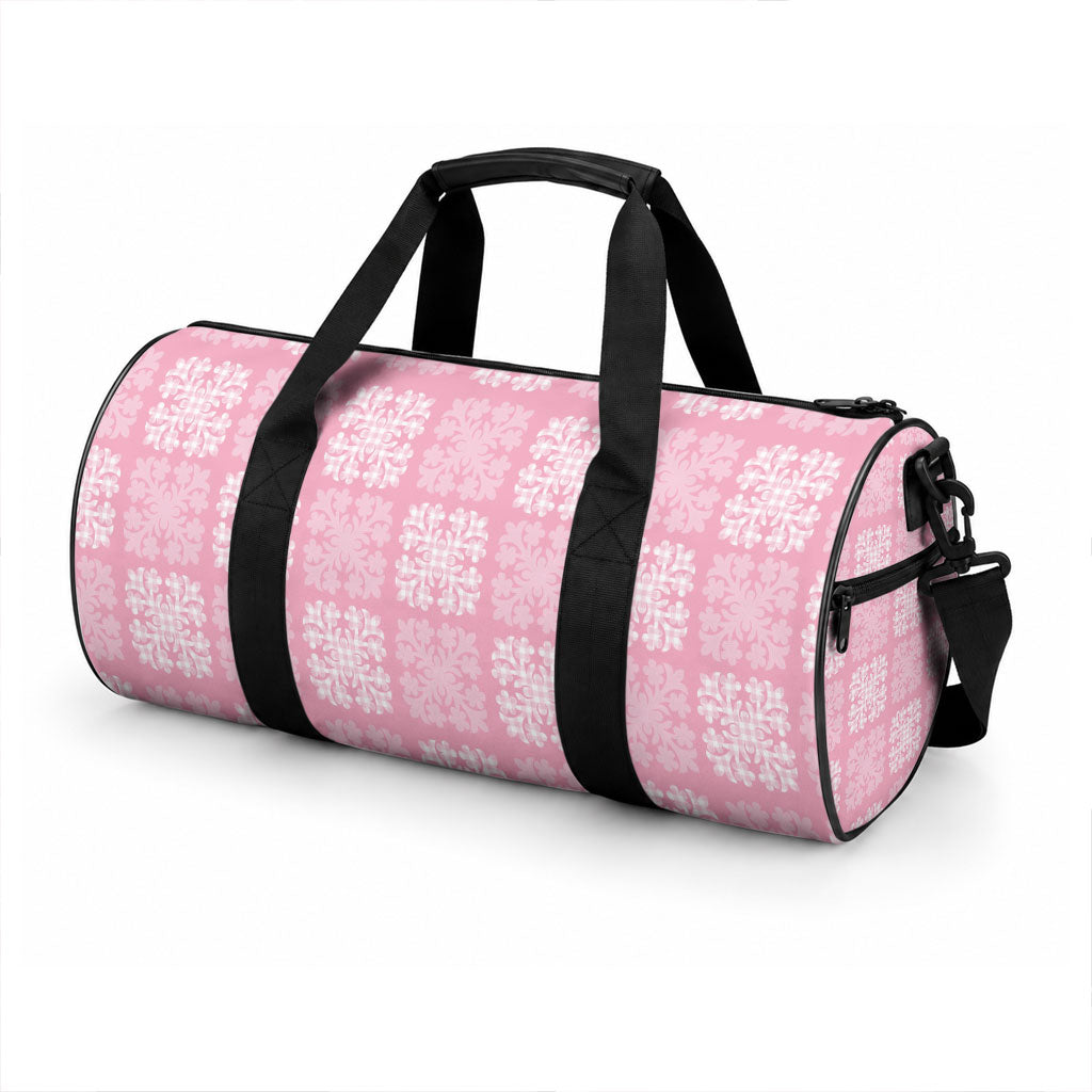 Pink Palaka Quilt Hawaii Duffle Bag Traditional Hawaii-plaid Pattern