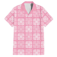 Pink Palaka Quilt Hawaii Family Matching Summer Maxi Dress and Hawaiian Shirt Traditional Hawaii-plaid Pattern - Polynesian Pride