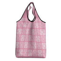 Pink Palaka Quilt Hawaii Grocery Bag Traditional Hawaii-plaid Pattern LT14 - Polynesian Pride