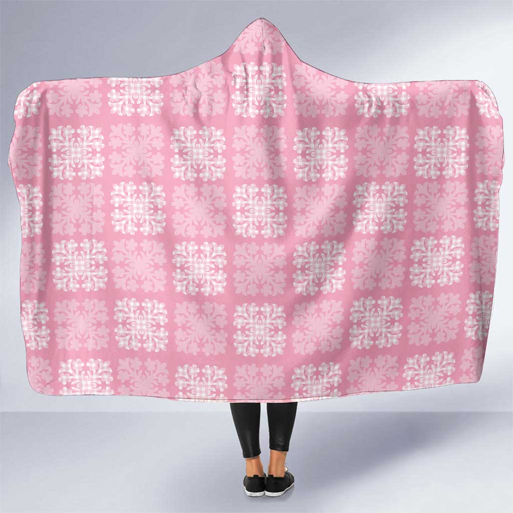 Pink Palaka Quilt Hawaii Hooded Blanket Traditional Hawaii-plaid Pattern - Polynesian Pride