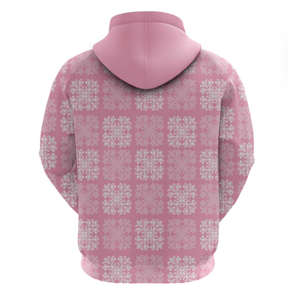 Pink Palaka Quilt Hawaii Hoodie Traditional Hawaii-plaid Pattern - Polynesian Pride