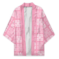 Pink Palaka Quilt Hawaii Kimono Traditional Hawaii-plaid Pattern LT14 Unisex Pink - Polynesian Pride