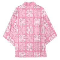 Pink Palaka Quilt Hawaii Kimono Traditional Hawaii-plaid Pattern LT14 - Polynesian Pride