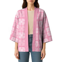 Pink Palaka Quilt Hawaii Kimono Traditional Hawaii-plaid Pattern LT14 - Polynesian Pride