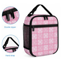 Pink Palaka Quilt Hawaii Lunch Bag Traditional Hawaii-plaid Pattern