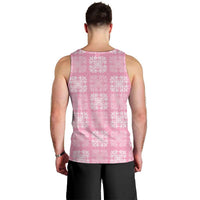 Pink Palaka Quilt Hawaii Men Tank Top Traditional Hawaii-plaid Pattern - Polynesian Pride