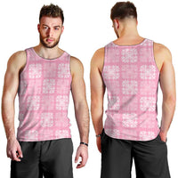 Pink Palaka Quilt Hawaii Men Tank Top Traditional Hawaii-plaid Pattern - Polynesian Pride