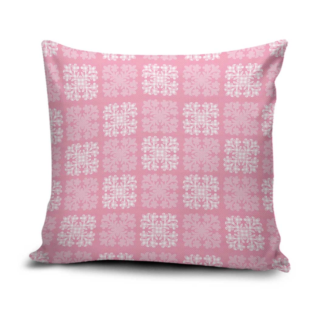 Pink Palaka Quilt Hawaii Pillow Cover Traditional Hawaii-plaid Pattern - Polynesian Pride