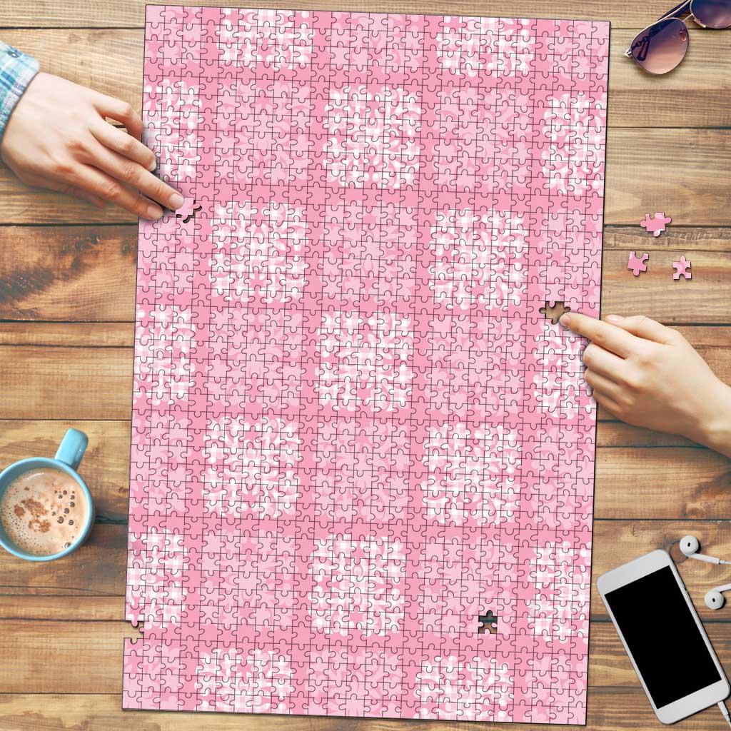 Pink Palaka Quilt Hawaii Puzzle Traditional Hawaii-plaid Pattern LT14 Pink - Polynesian Pride