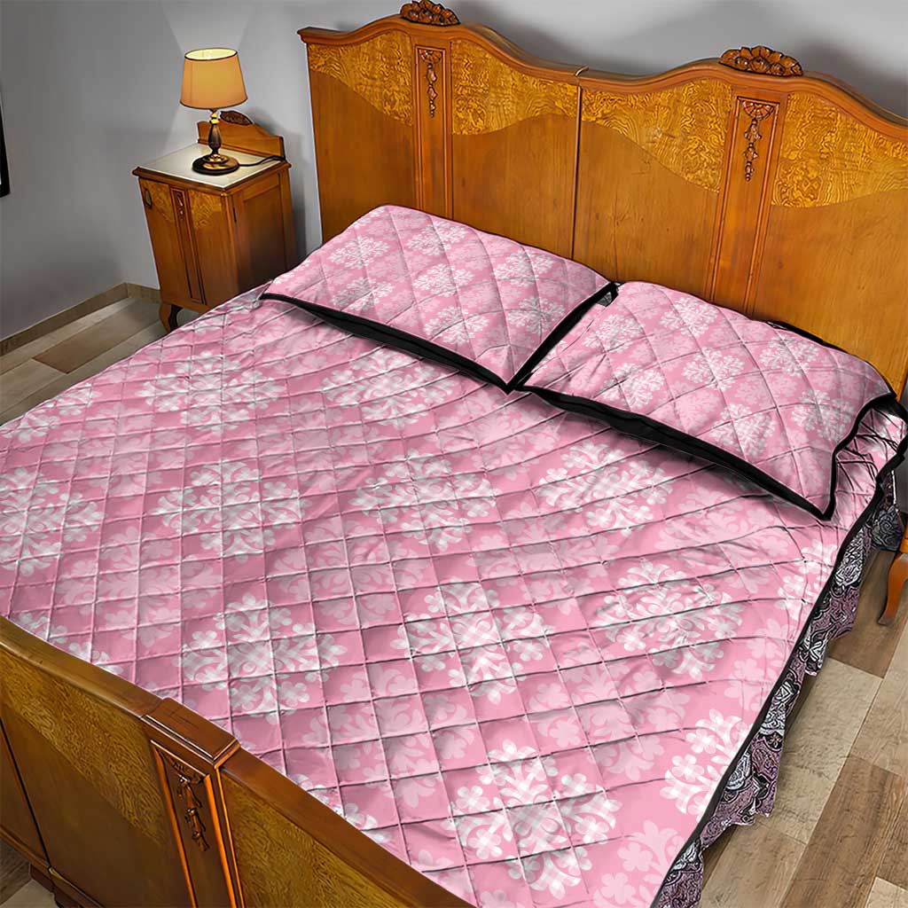 Pink Palaka Quilt Hawaii Quilt Bed Set Traditional Hawaii-plaid Pattern - Polynesian Pride