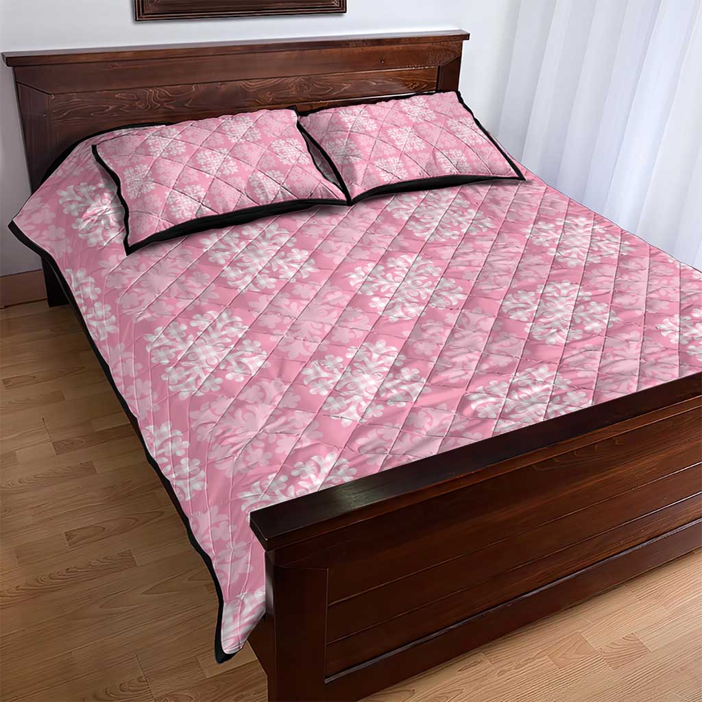 Pink Palaka Quilt Hawaii Quilt Bed Set Traditional Hawaii-plaid Pattern - Polynesian Pride