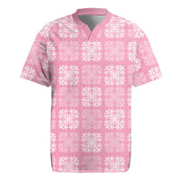 Pink Palaka Quilt Hawaii Rugby Jersey Traditional Hawaii-plaid Pattern - Polynesian Pride