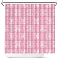 Pink Palaka Quilt Hawaii Shower Curtain Traditional Hawaii-plaid Pattern - Polynesian Pride