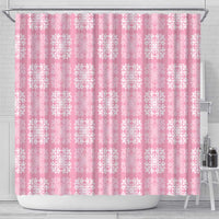 Pink Palaka Quilt Hawaii Shower Curtain Traditional Hawaii-plaid Pattern - Polynesian Pride