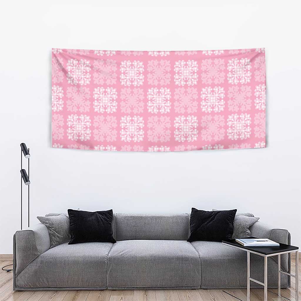 Pink Palaka Quilt Hawaii Tapestry Traditional Hawaii-plaid Pattern LT14 - Polynesian Pride